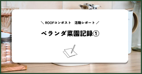 【ROOFコンポスト活動レポート】ベランダ菜園記録①