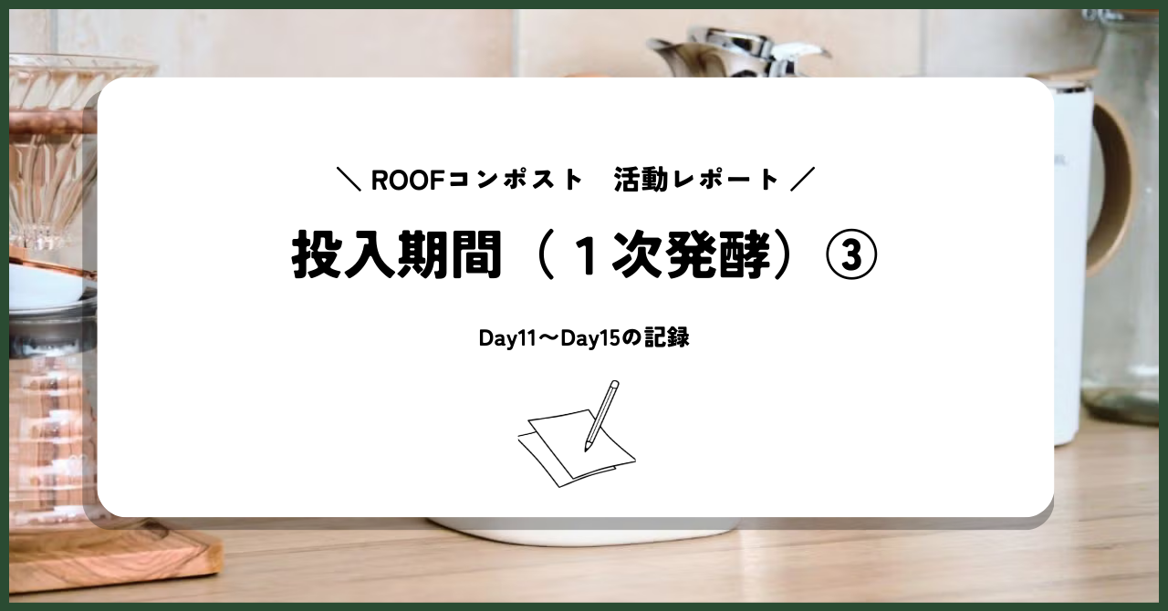 【活動レポート】投入期間（3）Day11〜Day15